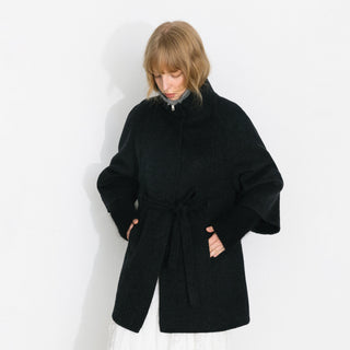 Minimal Wool-Blend Waist-Defined Coat