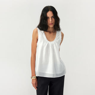CUBIC Lace Trim Scoop Neck Sleeveless Top