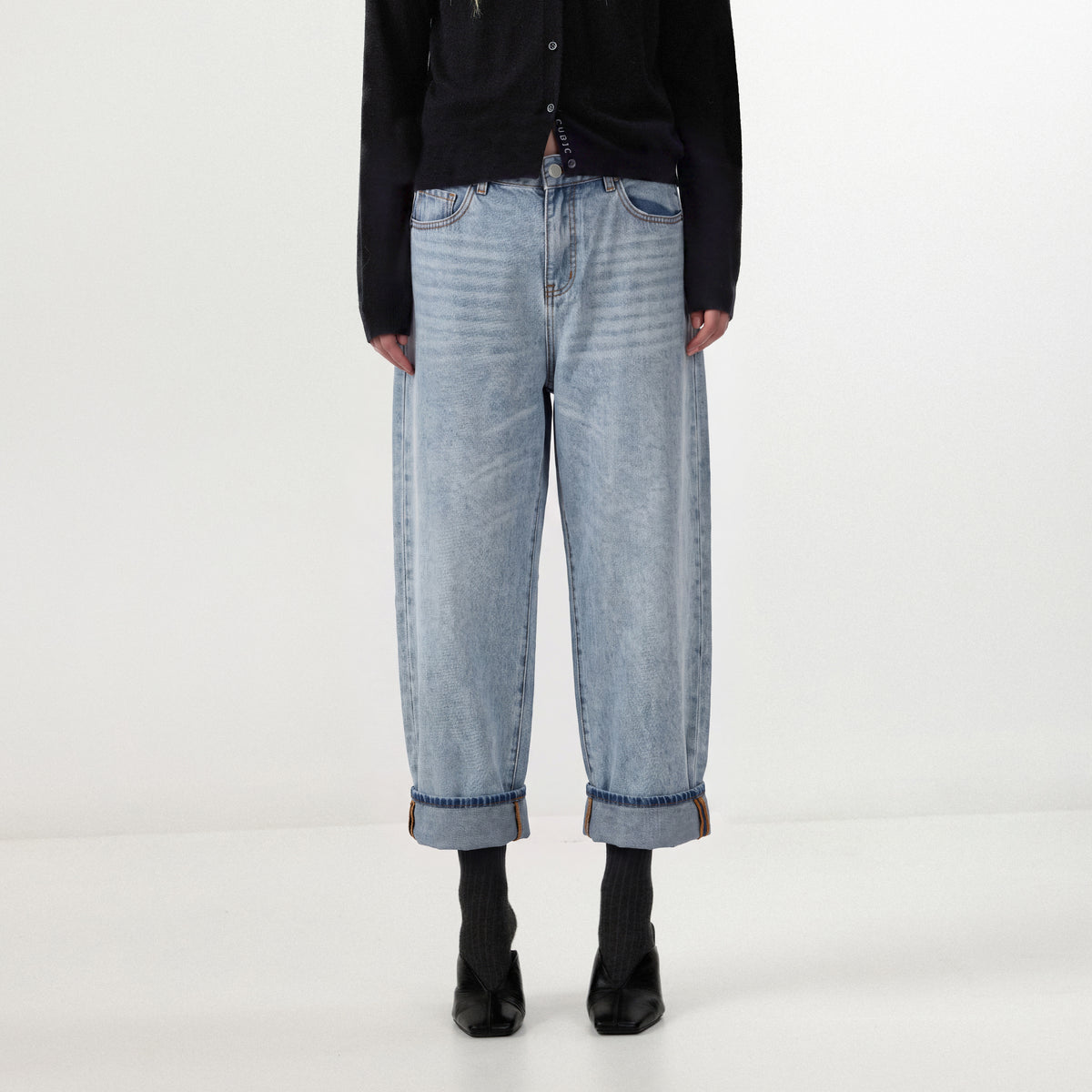 CUBIC Vintage Wash Relaxed Denim Jeans-3