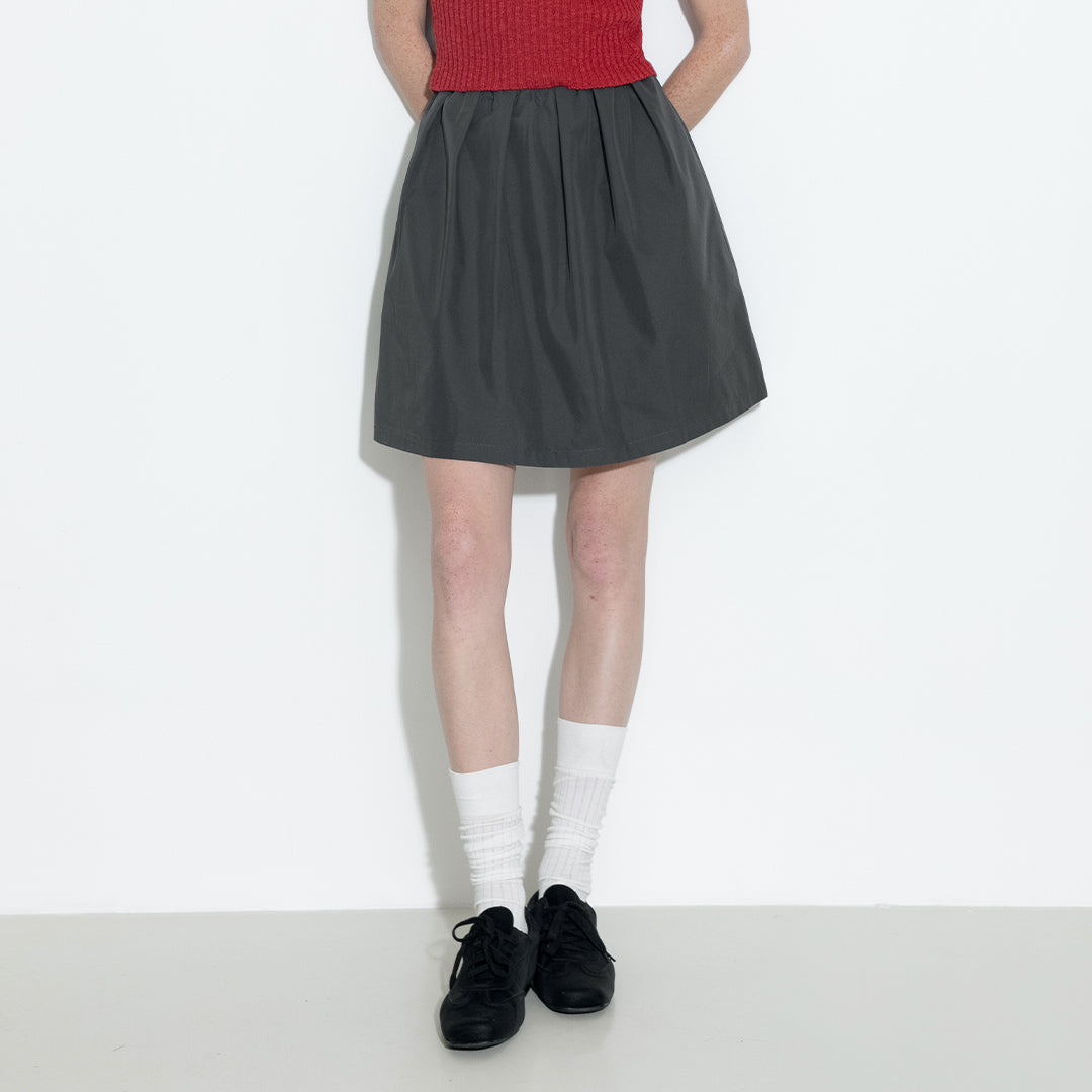 A-line Skirt with Cotton blend-4
