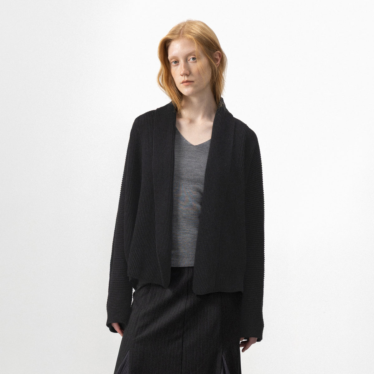 CUBIC Relaxed Ribbed Open-Front Cardigan-3
