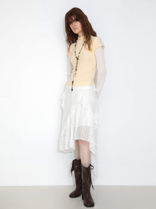 Asymmetrical Hem Lace Skirt