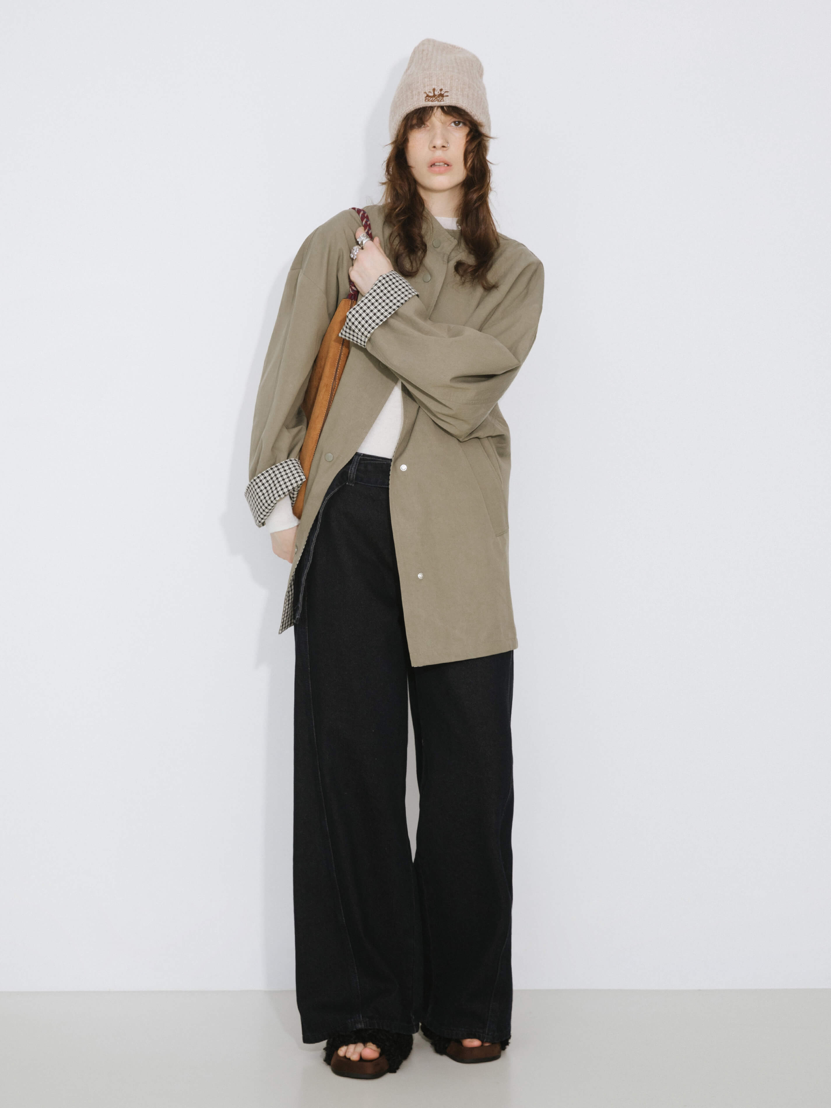 Funnel Neck Reversible Trench Coat-3