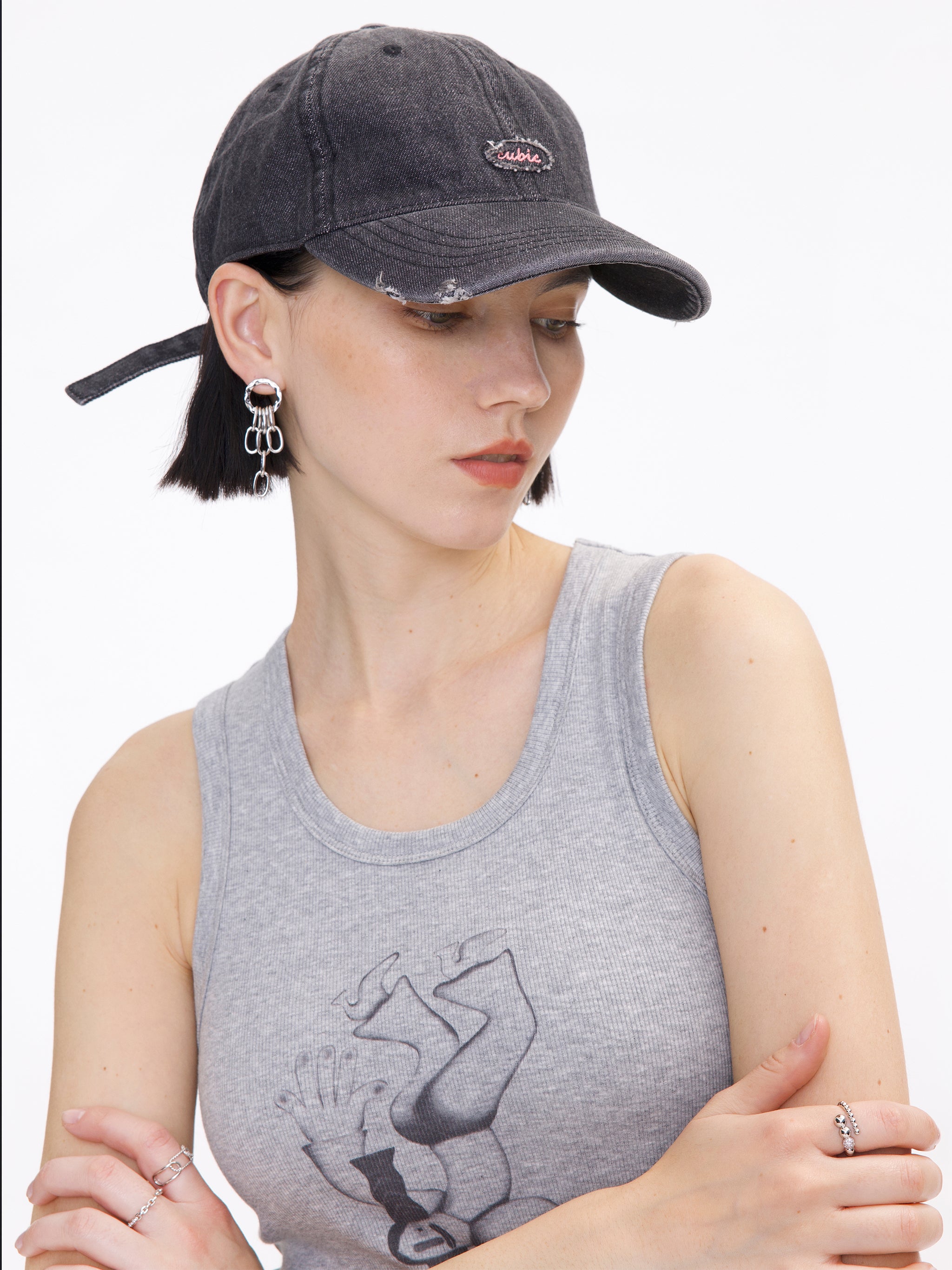 Denim Cubic Cap-5