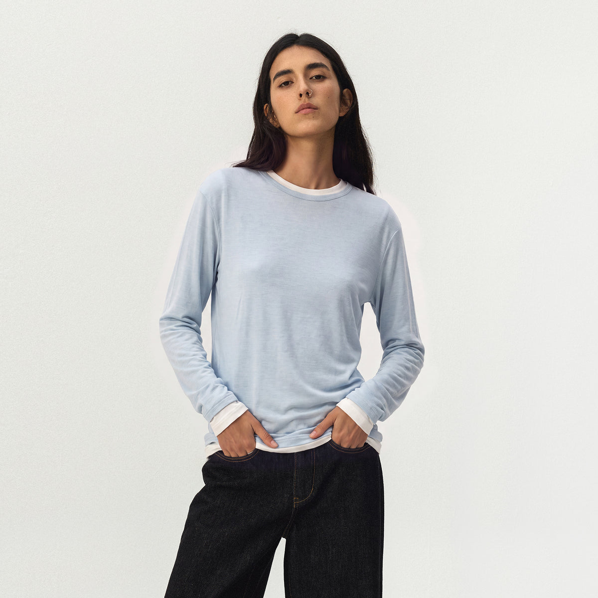 CUBIC Layered Crew Neck Top-3