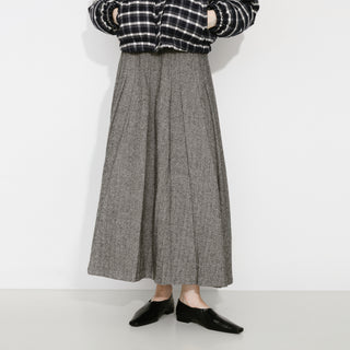 Gray Pleated Maxi Skirt