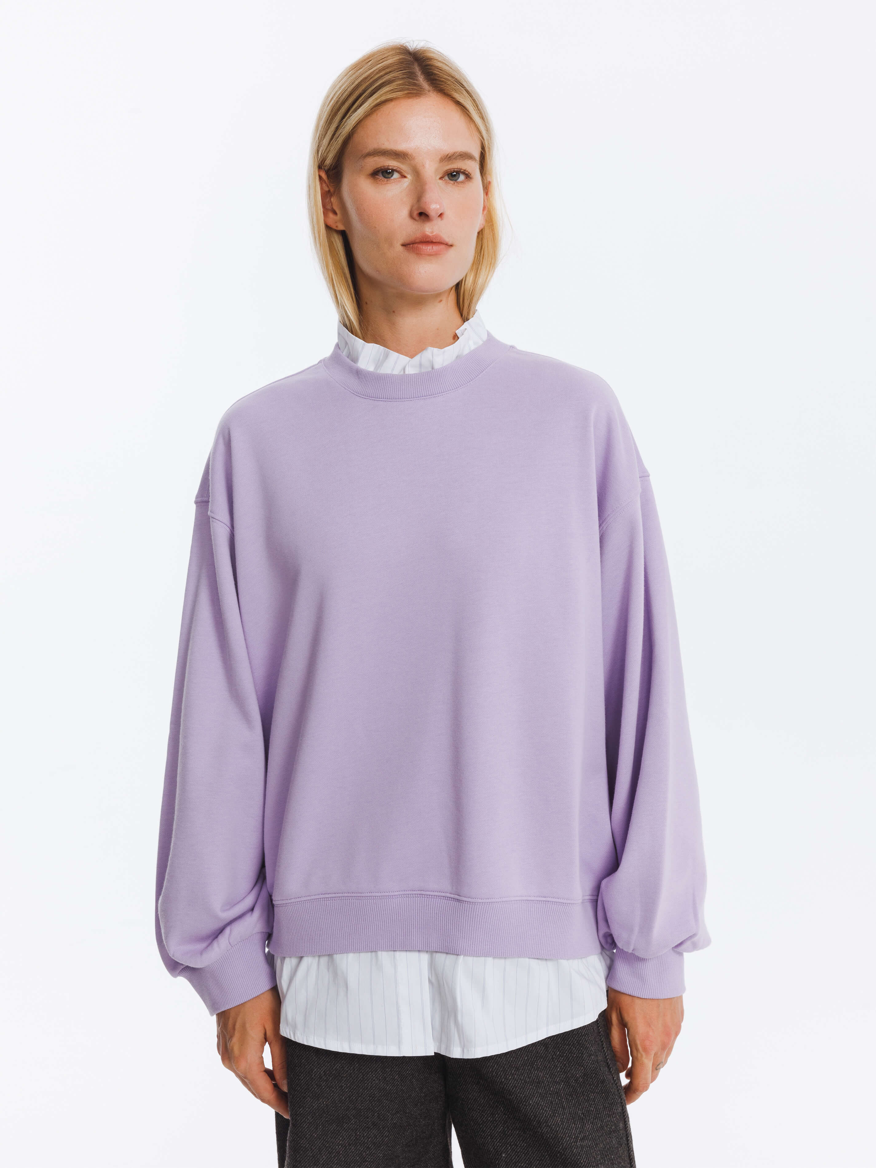 Oversized Sweatshirt with Cotton Blend-3