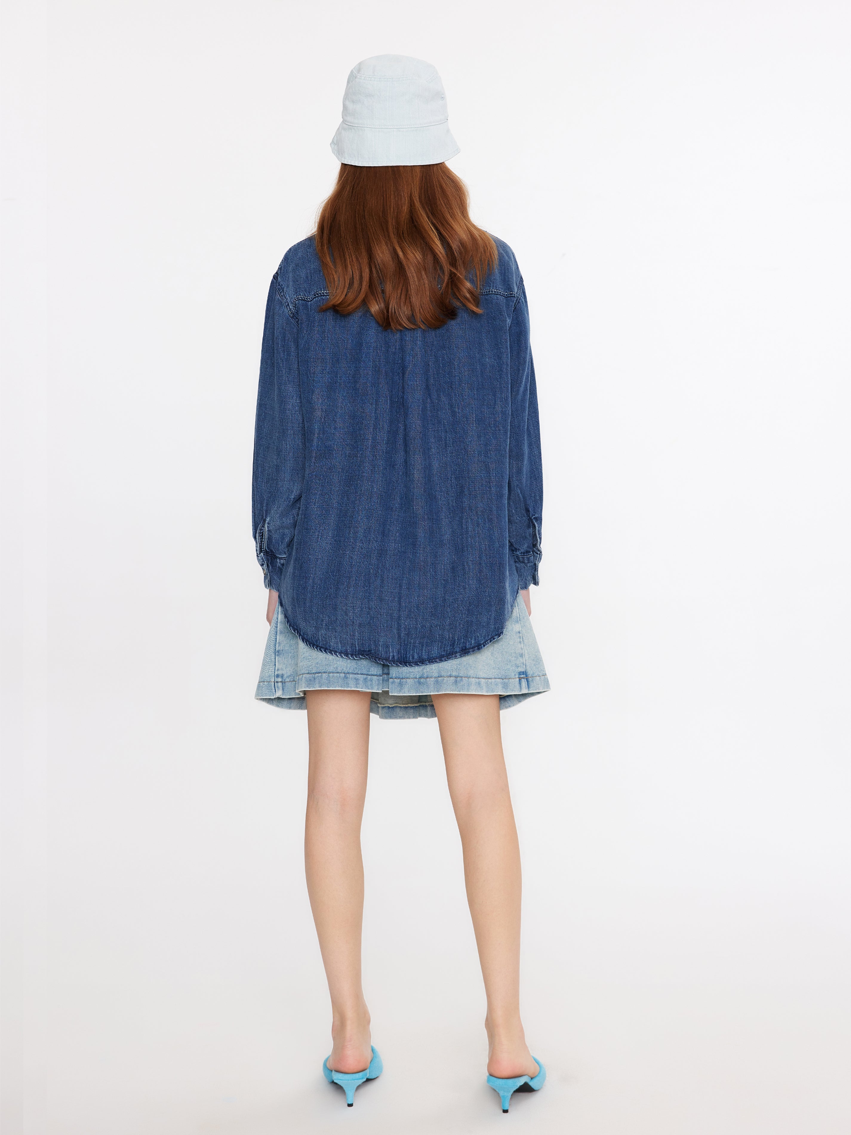 Blue Denim Western Shirt-5