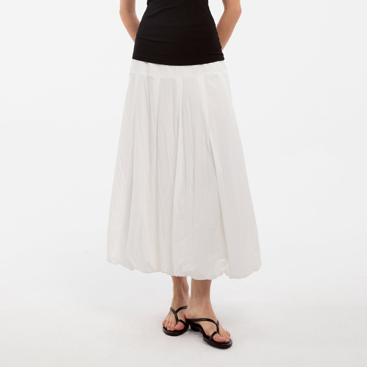 CUBIC Lyocell Pleated Tulip Skirt-3