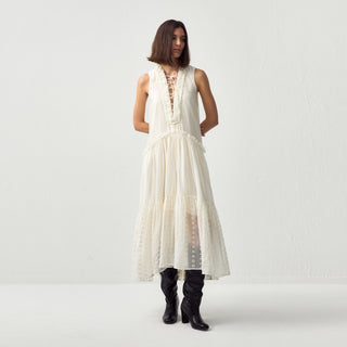 CUBIC Lace Drawstring Maxi Dress