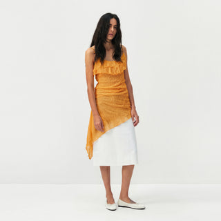 CUBIC Textured Ruffle Neck Lace Strap Camisole