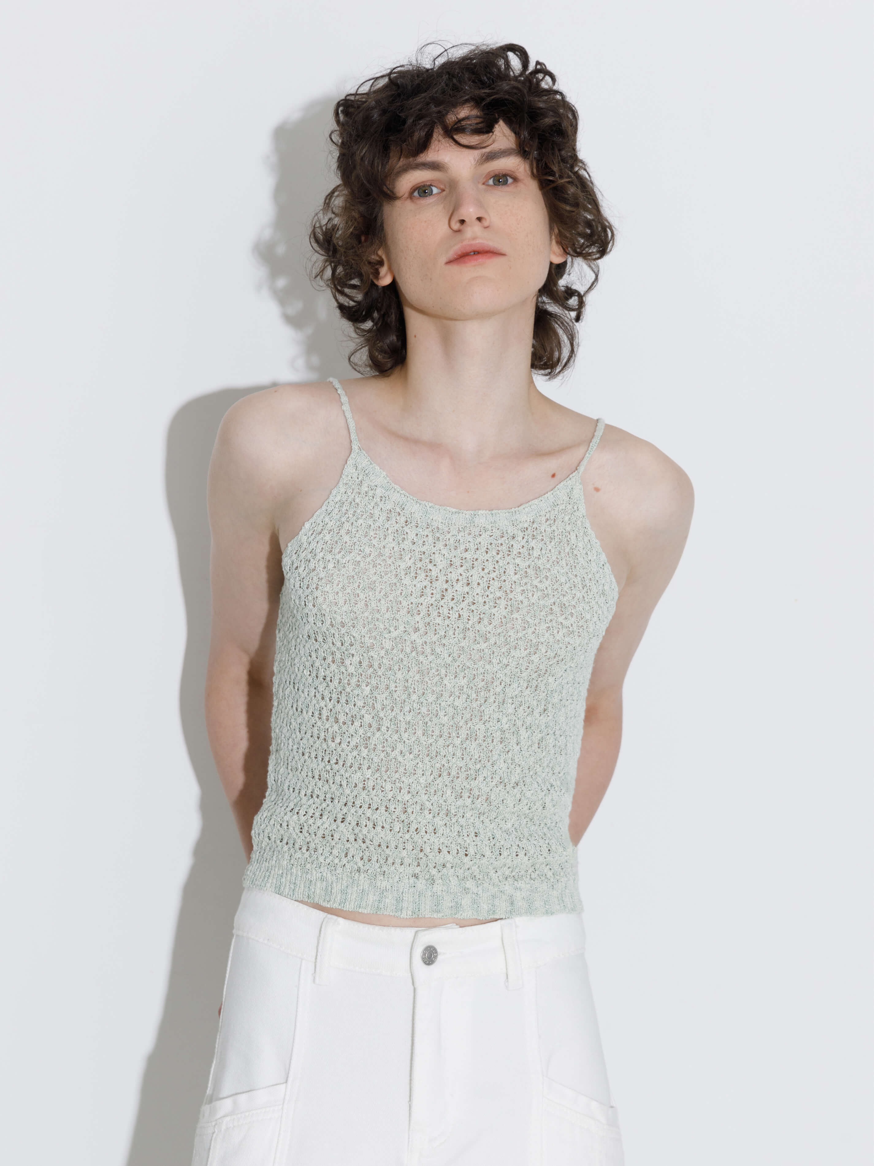 Thin Strap Ribbed Knit Vest-3