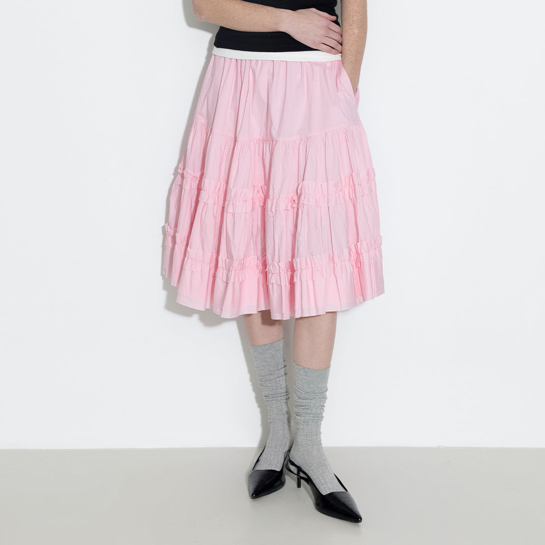 Pure Cotton Ruffle Cake Skirt-8