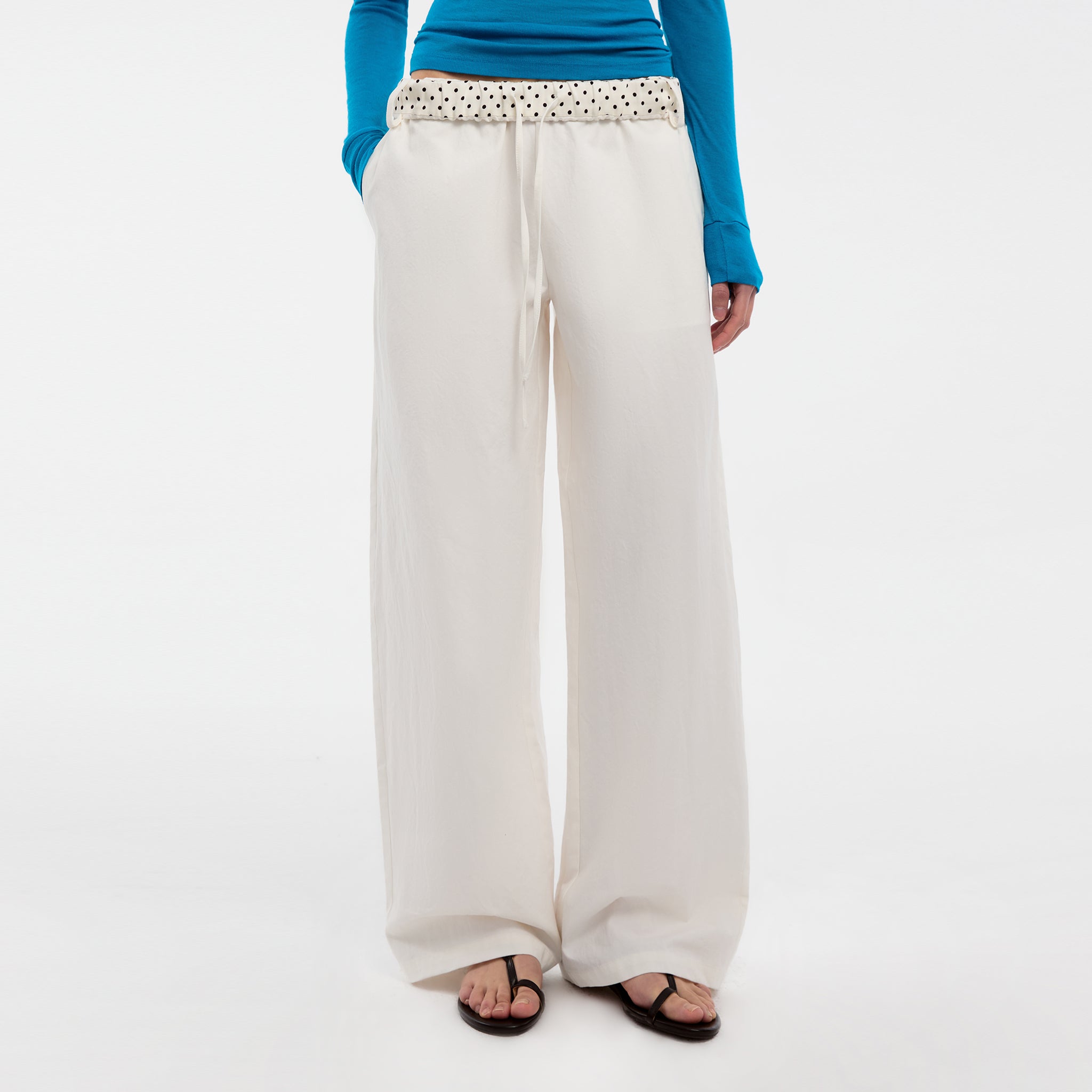 CUBIC Ruffled Waistband Two-Way Casual Pants-3