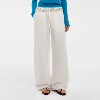 CUBIC Ruffled Waistband Two-Way Casual Pants