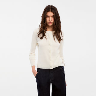 CUBIC Lace-trimmed Linen Knit Cardigan