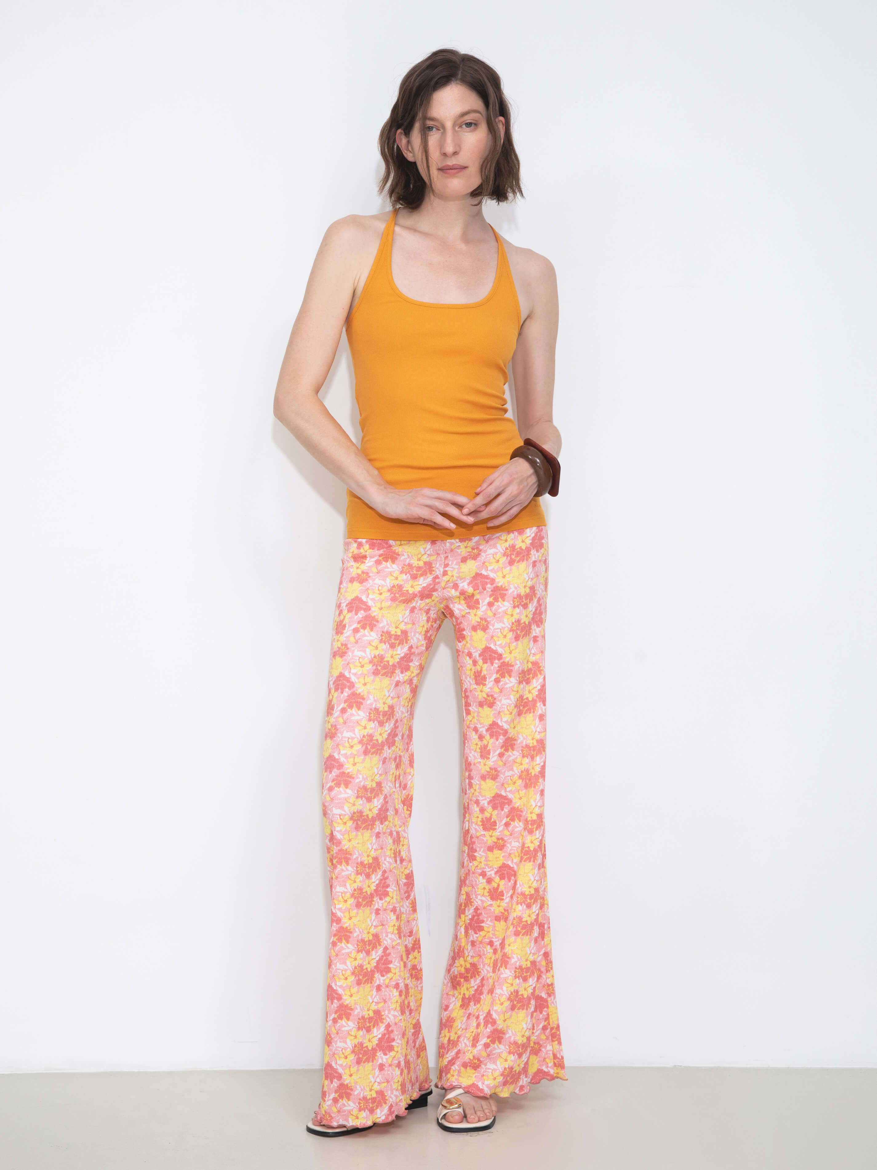 Women Wide Leg Floral Printed Pants-3