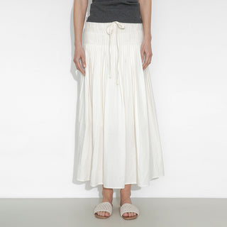 High-Waist Drawstring Pleated Skirt