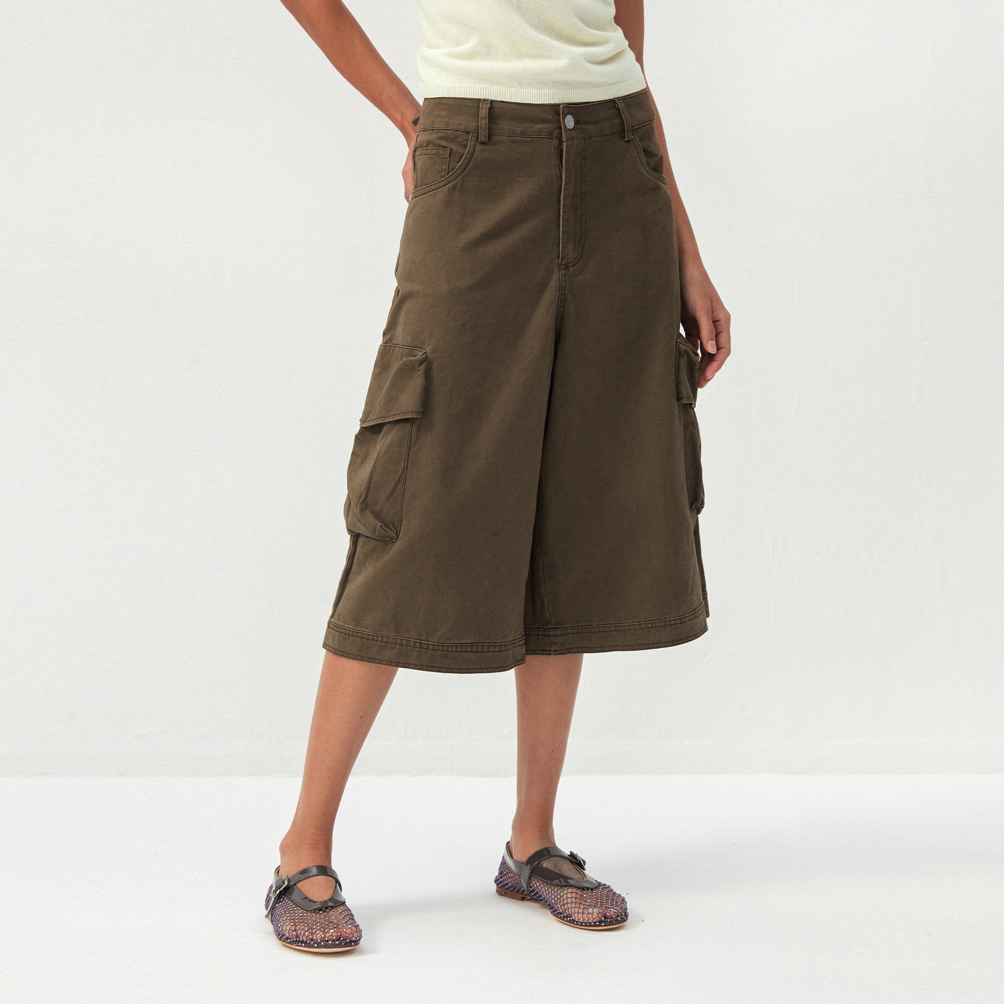 CUBIC 100% Cotton Cargo Culottes-3
