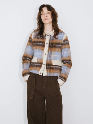 PU Leather and Wool Jacket