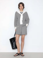 ONE BY CUBIC Stripped Sweatshirt and Shorts Set