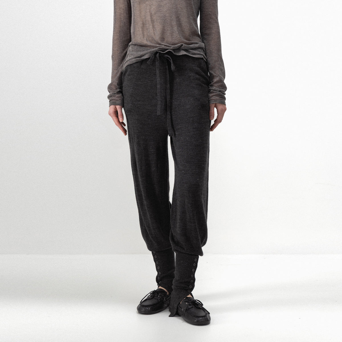 CUBIC Drawstring Wool Jogger Trousers-3