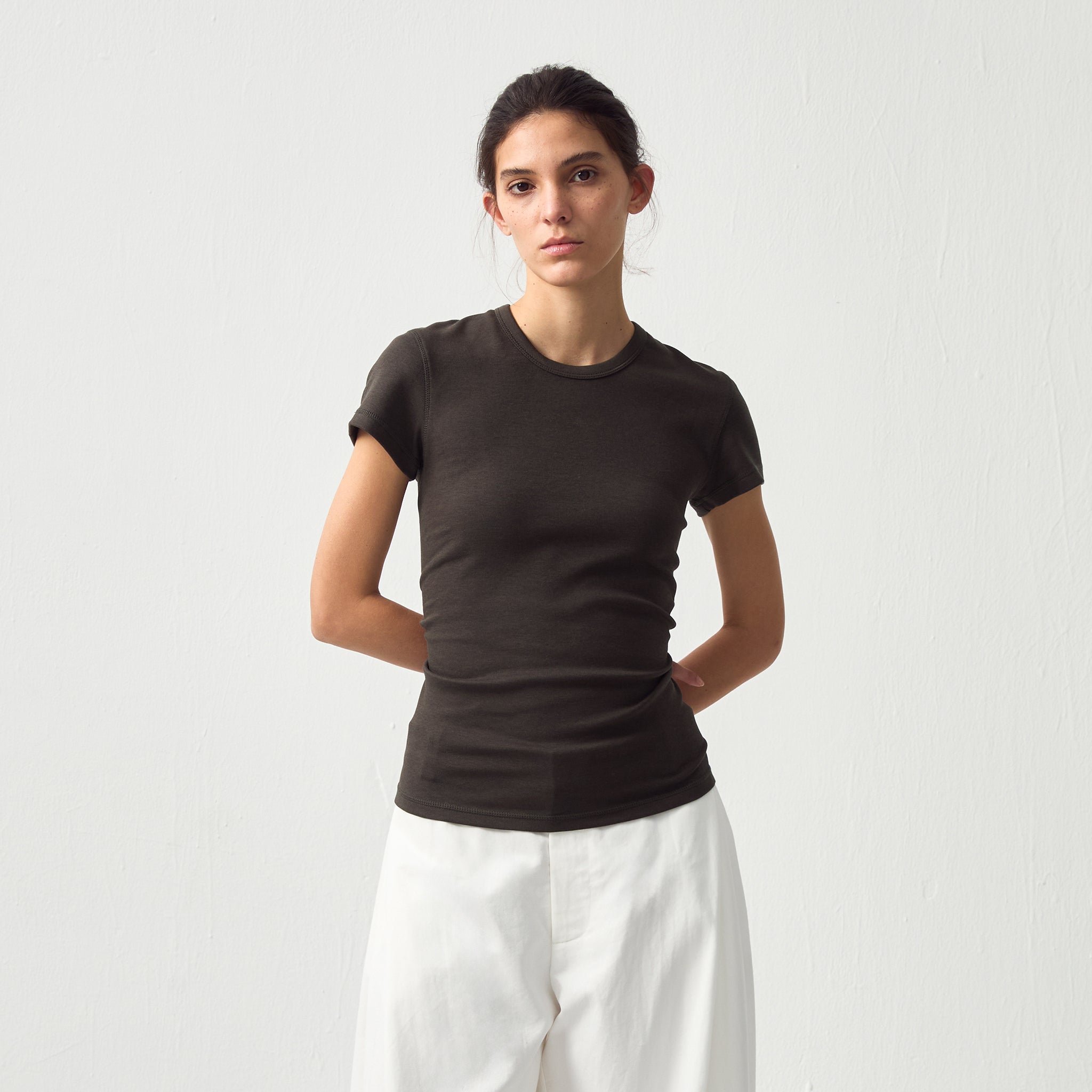 CUBIC Slim Cropped Crew Neck Top-3