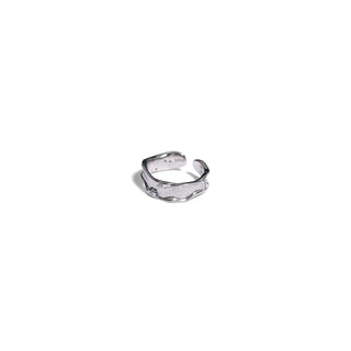 Adjustable Geometric Ruched Zircon Open Ring