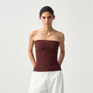 Sculpted Textured Fitted Knit Top