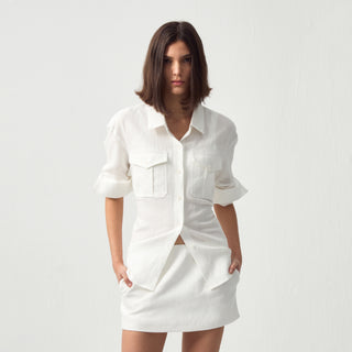 CUBIC Utility Cinched Linen Shirt
