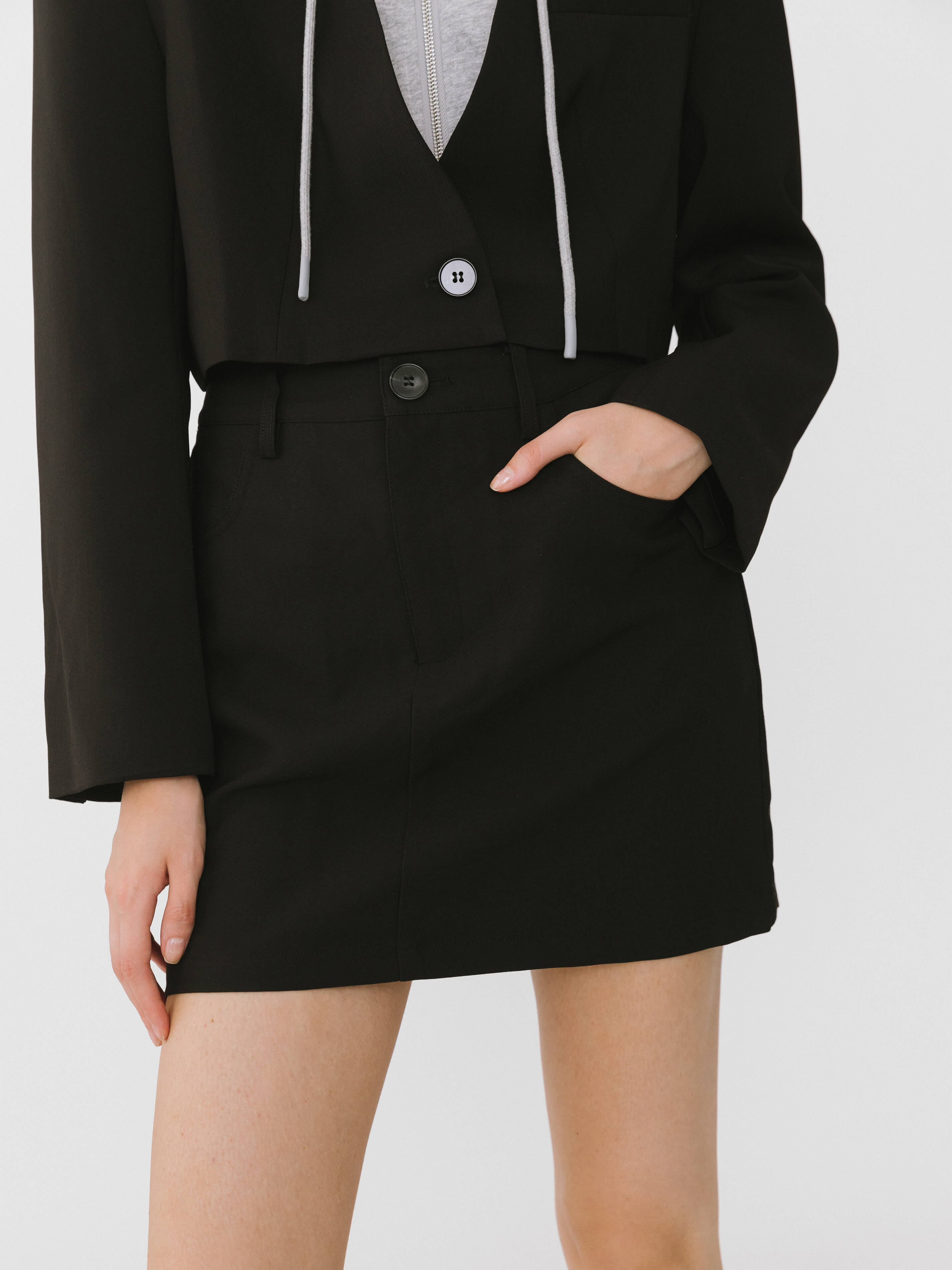 Heart Patch Tailored Mini Skirt-3