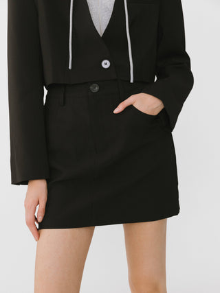 Heart Patch Tailored Mini Skirt