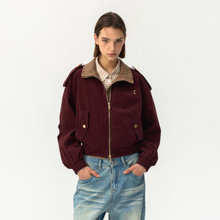 CUBIC Burgundy Harrington Jacket