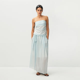 CUBIC Recycled Viscose Blend Strapless Maxi Skirt Set