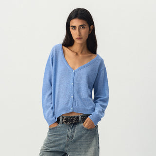 CUBIC Relaxed V-Neck Knit Cardigan