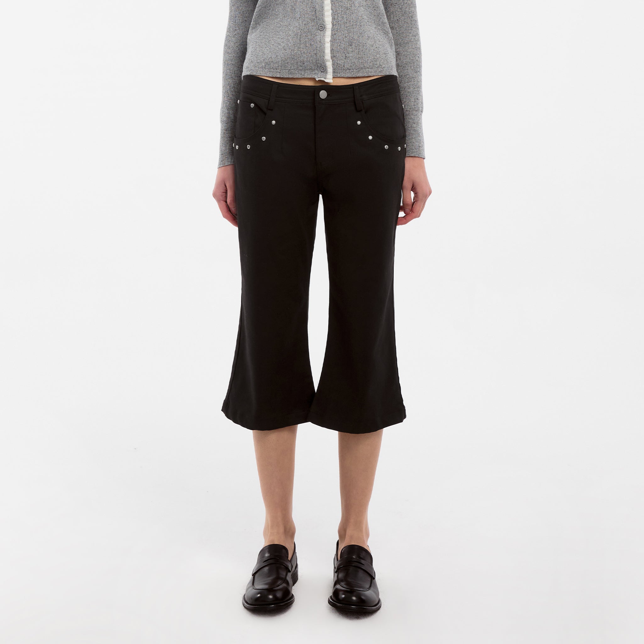 Vintage Lyocell-Blend Cropped Flared Trousers-3