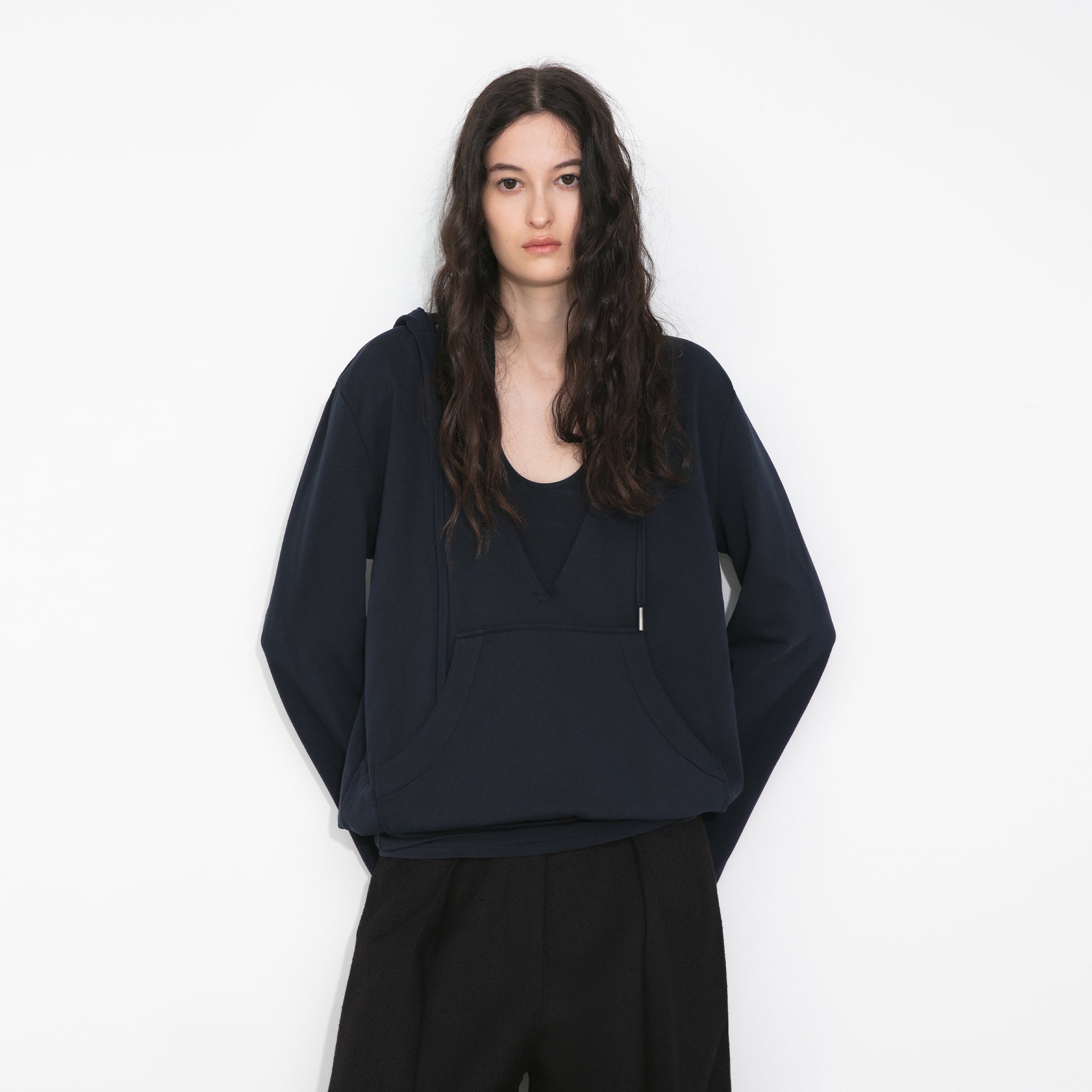 Layered Halter Cami Hoodie-3