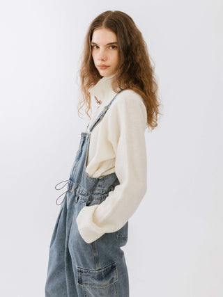 Denim Cargo Overalls