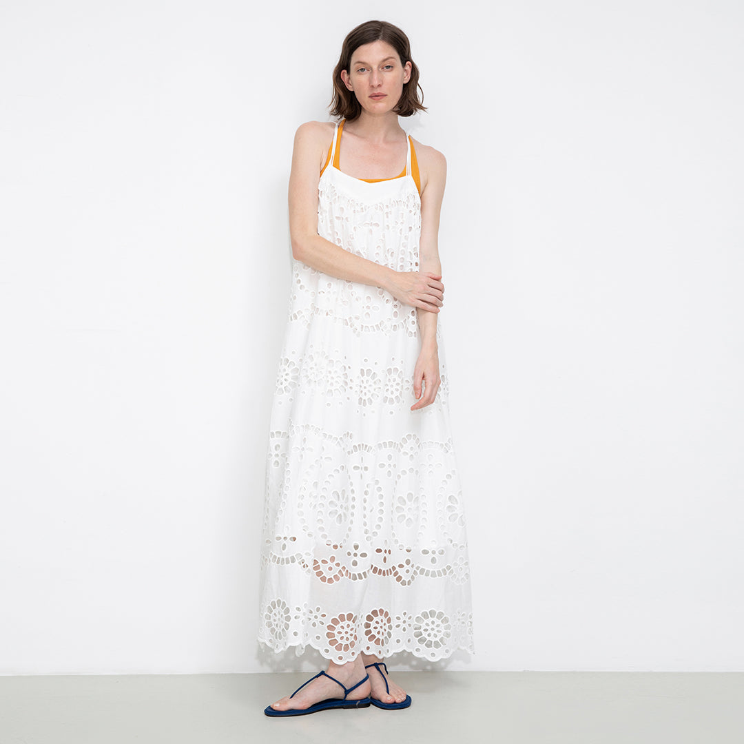Heavily Embroidered Eyelet Floral Cami Dress-3
