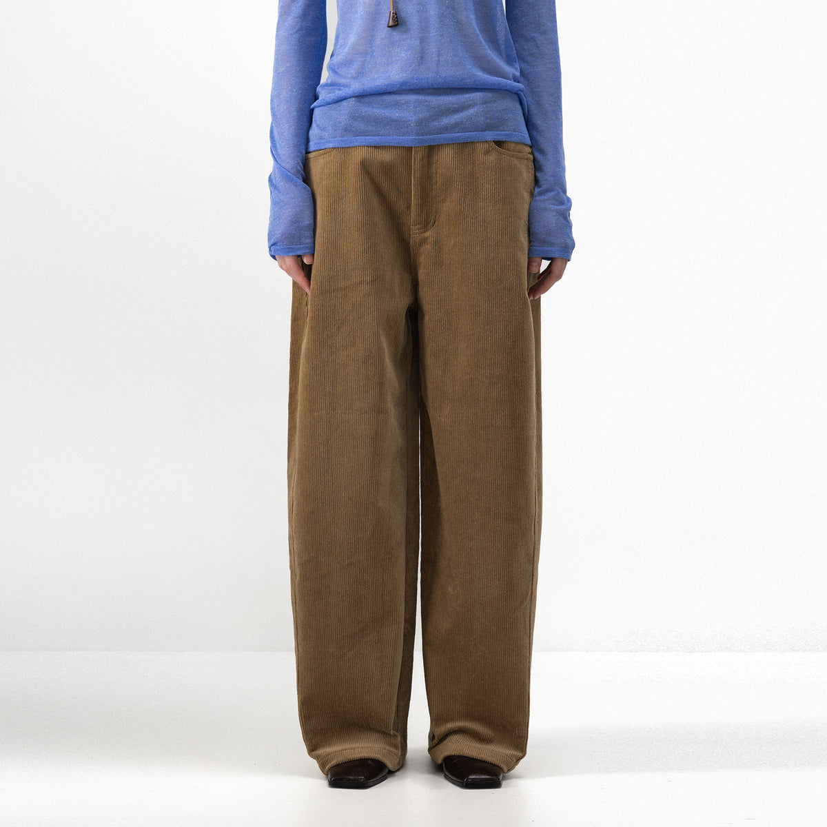 CUBIC Relaxed Wide-Leg Corduroy Trousers-1