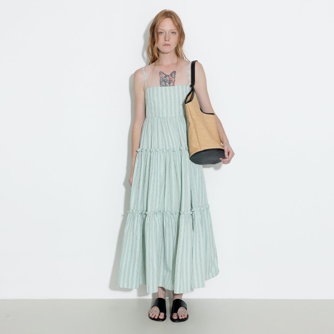 Strap Striped Cake Dress-3