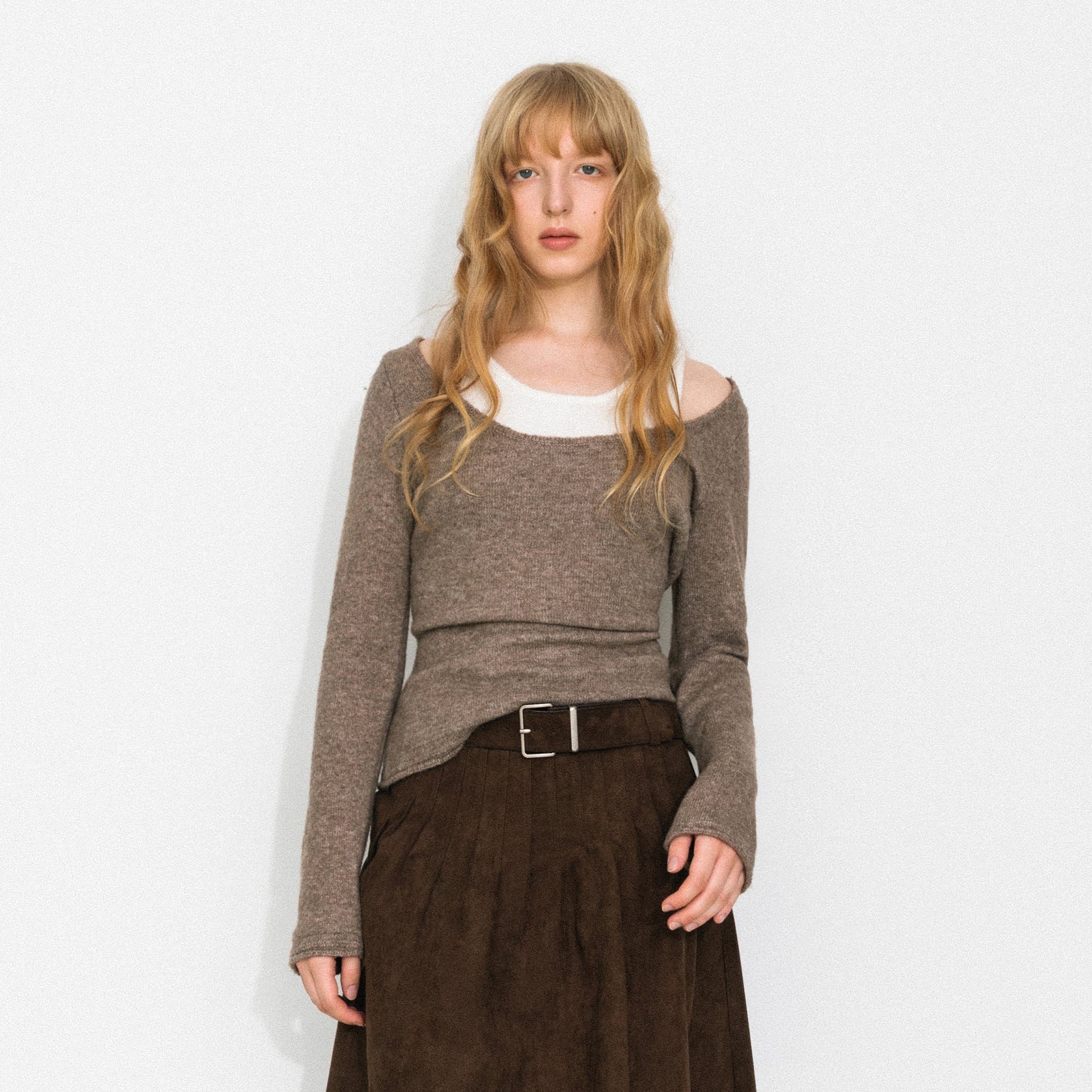 Classic Boat Neck Faux-Layer Top-4