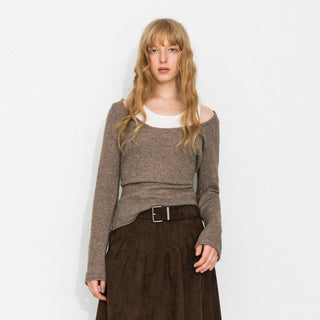 Classic Boat Neck Faux-Layer Top
