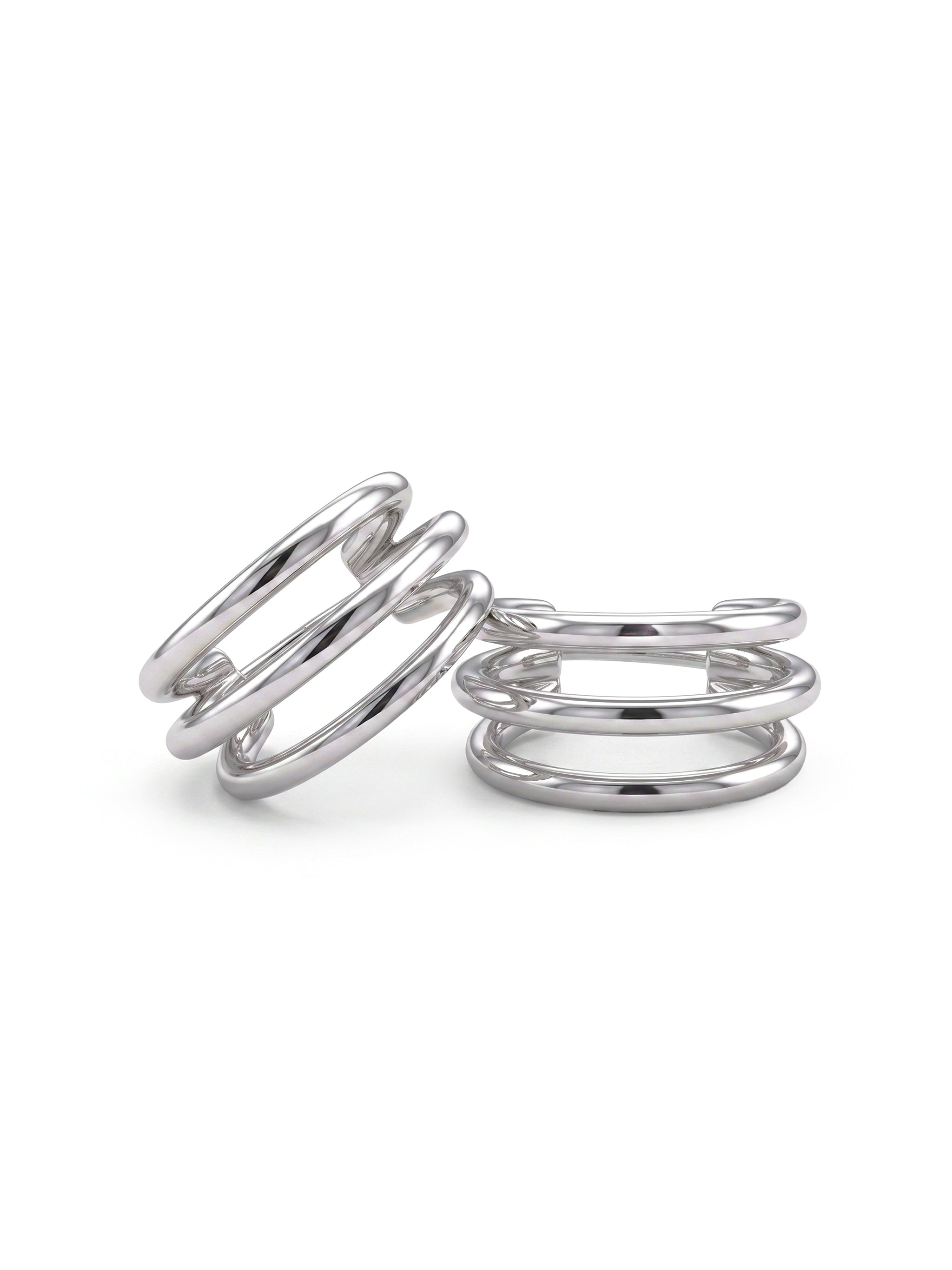 Multi-Layer Open C Hoop Earrings-1