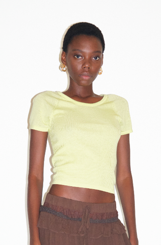 CUBIC Lyocell-Hemp Cropped Knit Top