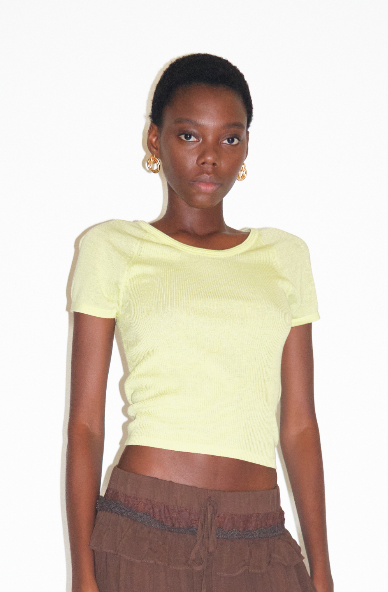 CUBIC Lyocell-Hemp Cropped Knit Top-4