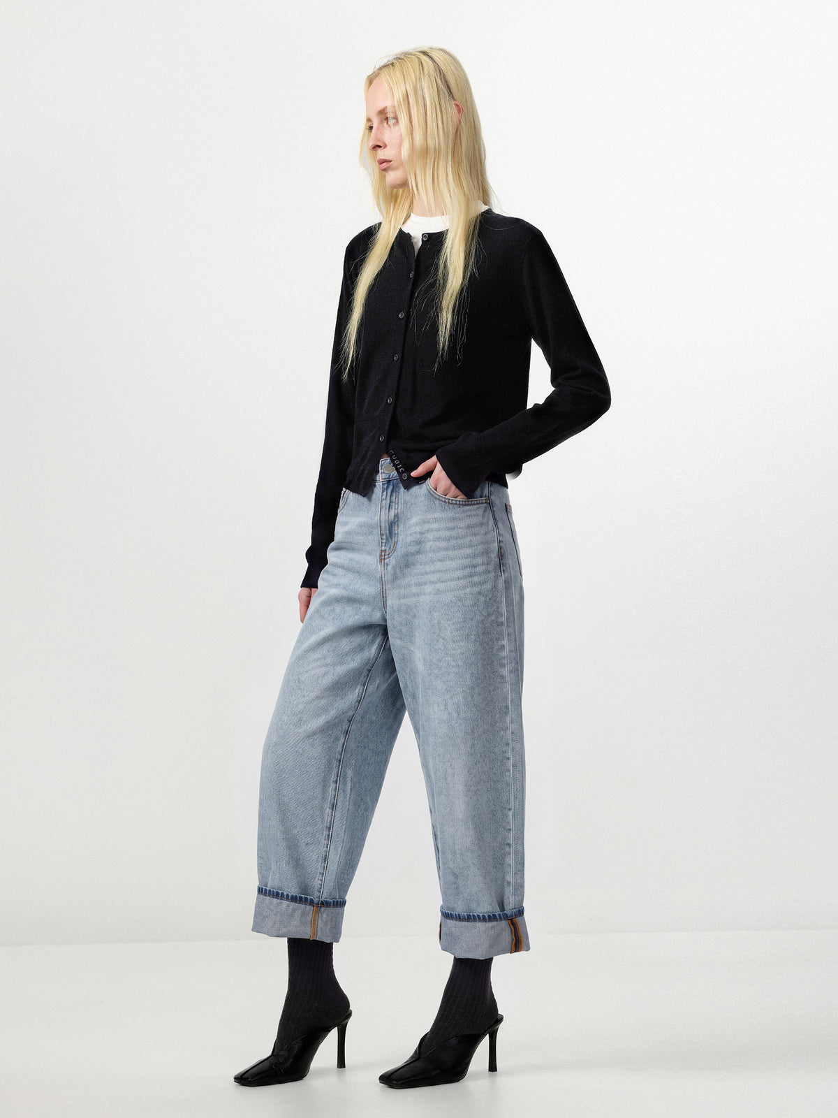 CUBIC Vintage Wash Relaxed Denim Jeans-4