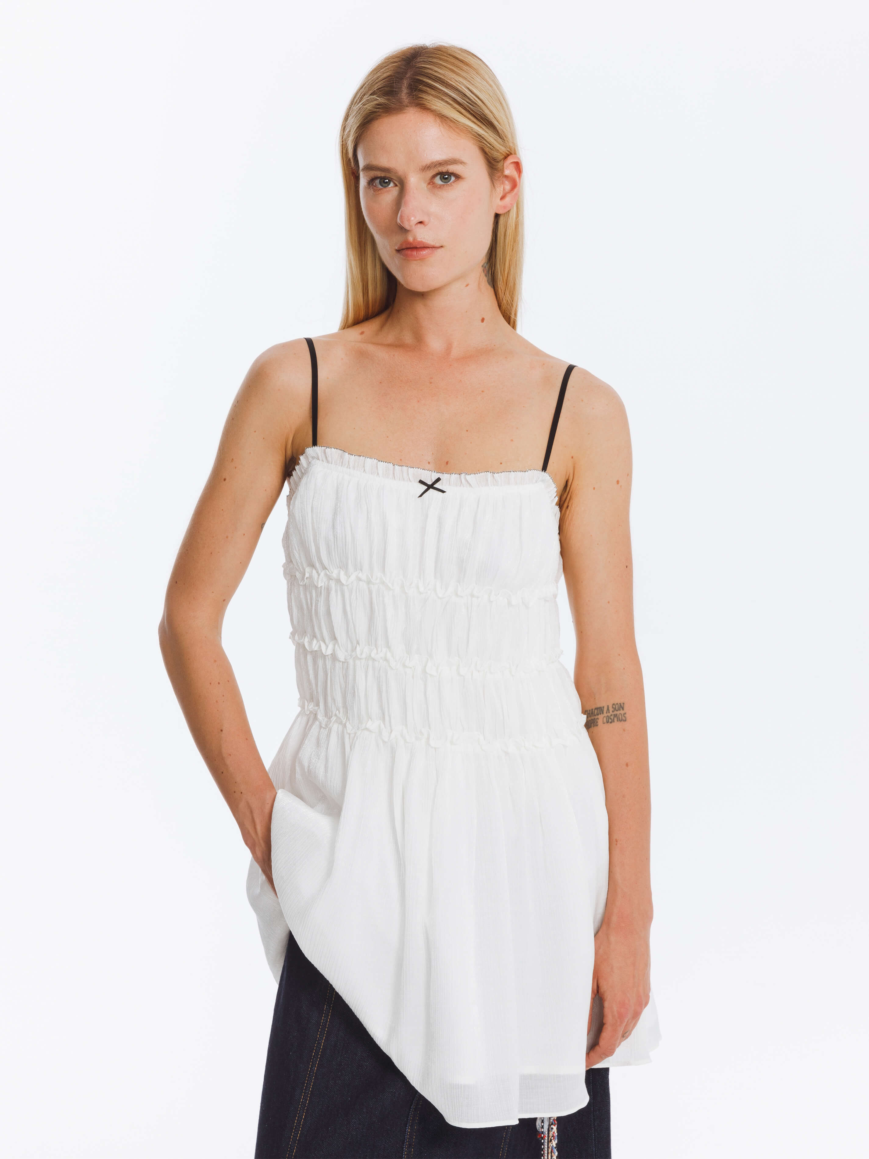 Fit Lace Pleated Sling Dress-2