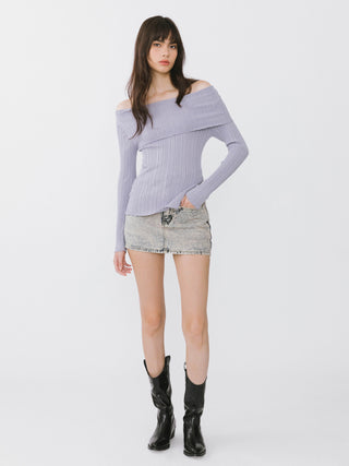 Acid Wash Denim Mini Skirt