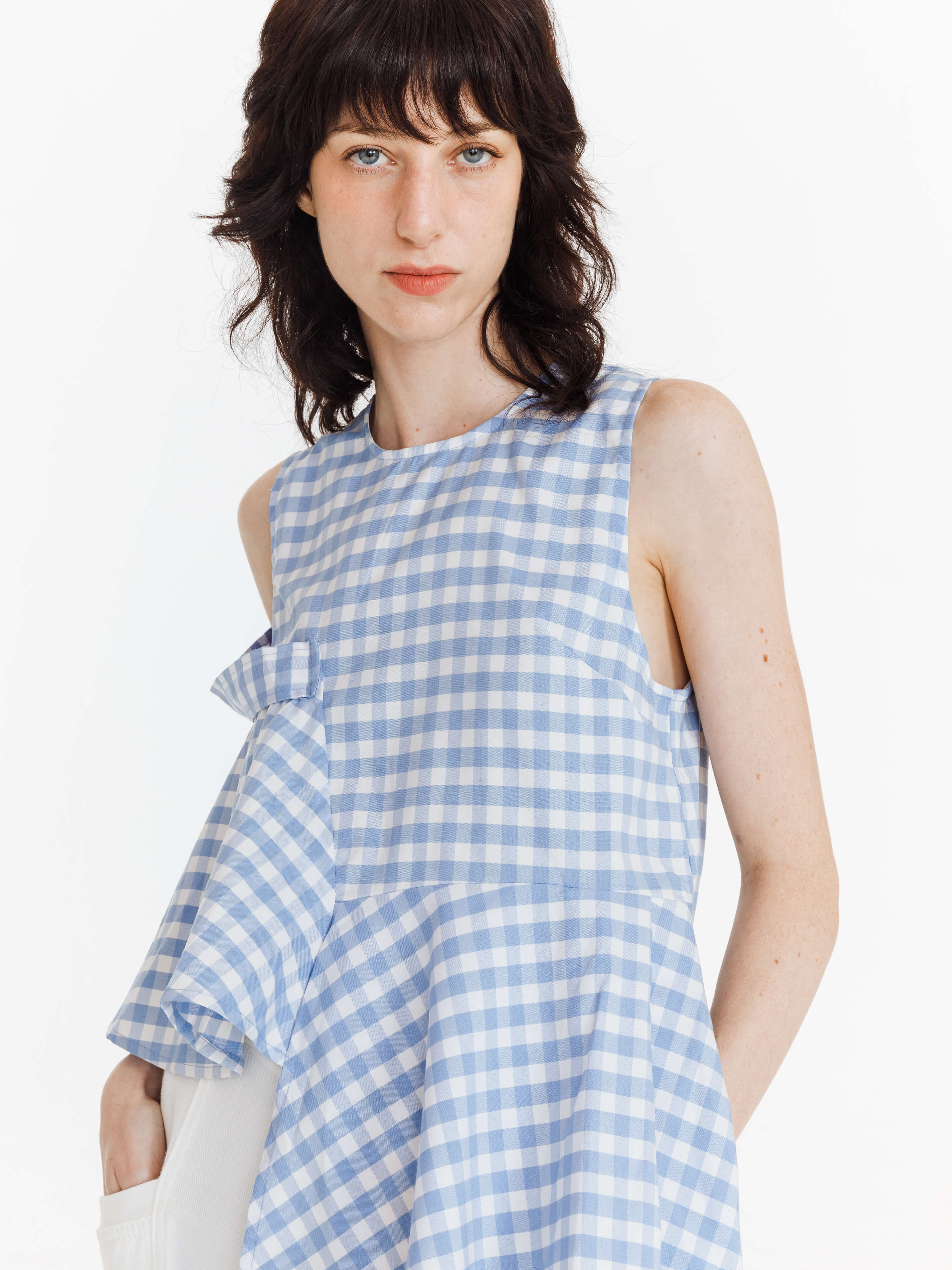 Plaid Irregular Tank Top-4